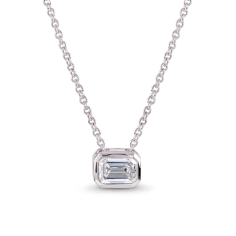 Emerald Cut  Lab Grown Solitaire Diamond pendent