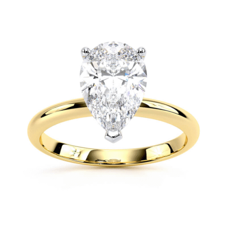 Pear Cut Lab Grown Diamond Solitaire Ring