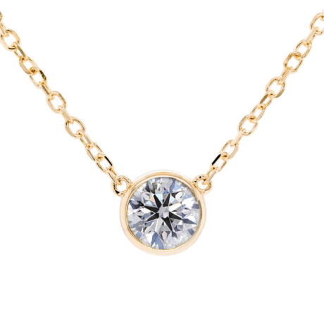Round Lab Grown Solitaire Diamond pendent
