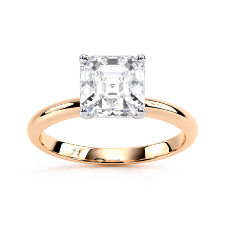 Asscher Cut Lab Grown Lab Grown Diamond Solitaire Ring