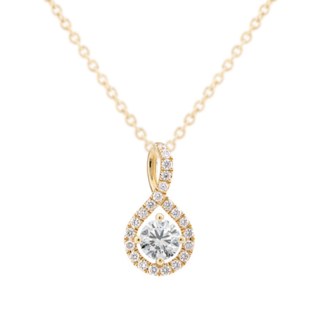 Round Cut Lab Grown Diamond Halo pendent