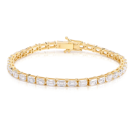 Emerald Shape Lab Grown Diamond Tennis Bracelet
