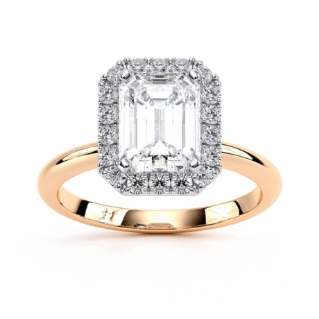 Emerald Lab Grown Diamond Lux Halo Ring