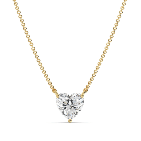 2.2 Carat Heart-Shaped Lab Grown Diamond Solitaire Pendant Necklace
