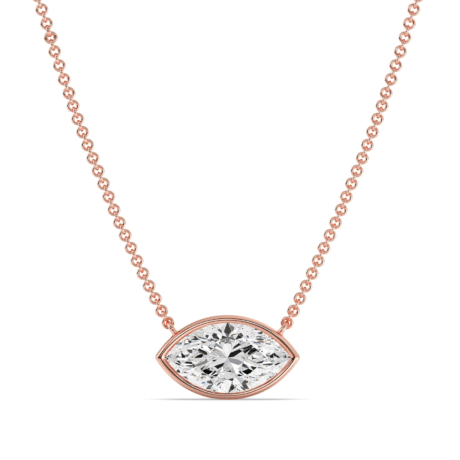 2 Carat Lab-Grown Marquise-Cut Diamond Solitaire Pendant Necklace