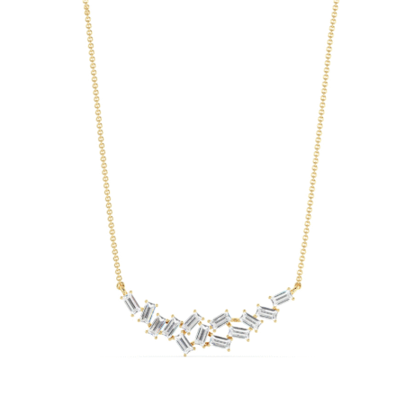 Baguette Lab-Grown Diamonds Smiley Necklace in 18K Gold