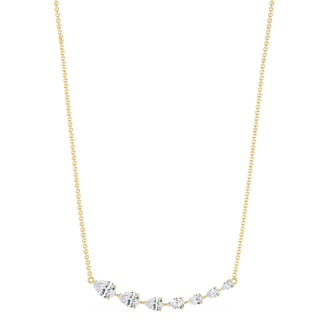 Pear Lab-Grown Diamonds Smiley Necklace in 18K Gold
