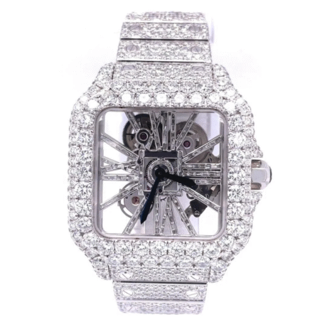 Automatic Movement Fully Iced Moissanite Diamond Watch for Men